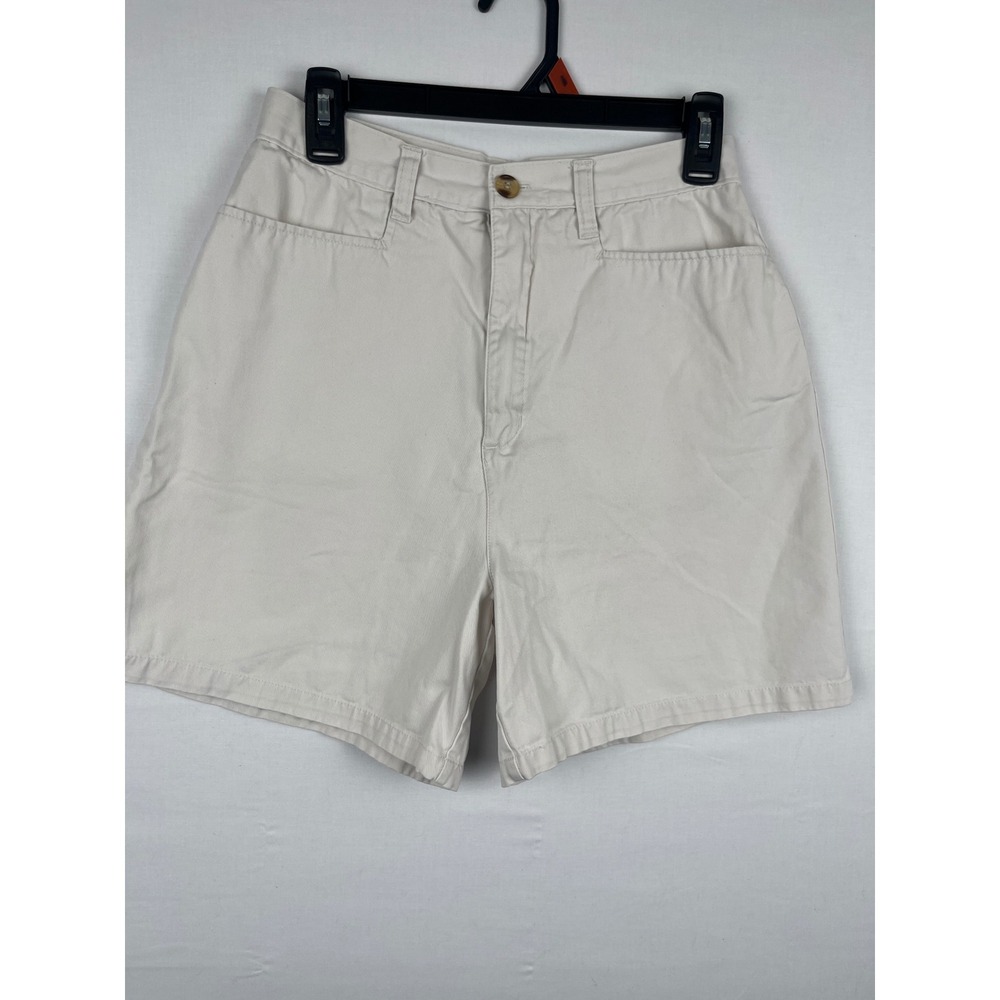 Whitefish Bay Cotton High Waisted Shorts Womens 10 Khaki Beige Twill
